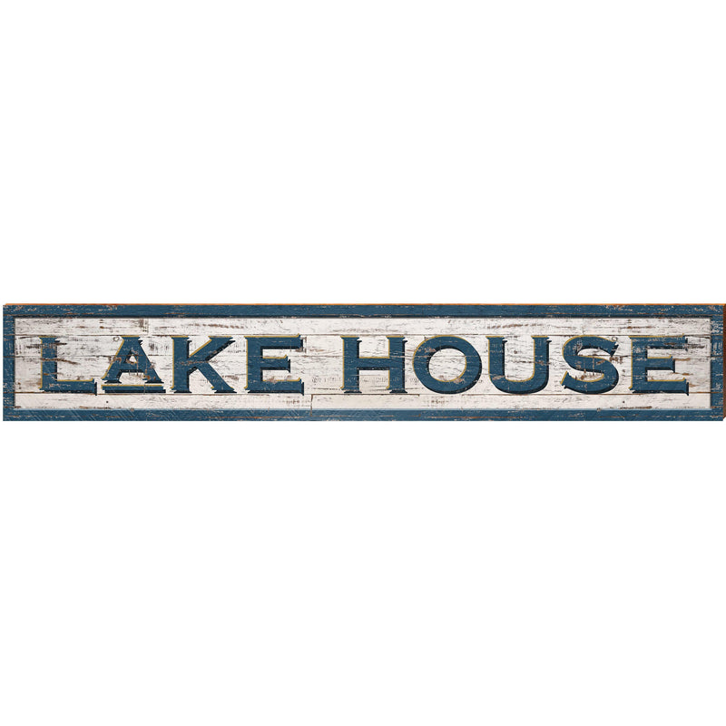 Lake House White Shabby | Wall Art Print on Real Wood