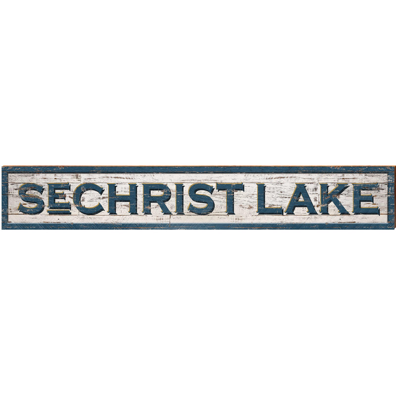 Sechrist Lake White Shabby | Wall Art Print on Real Wood