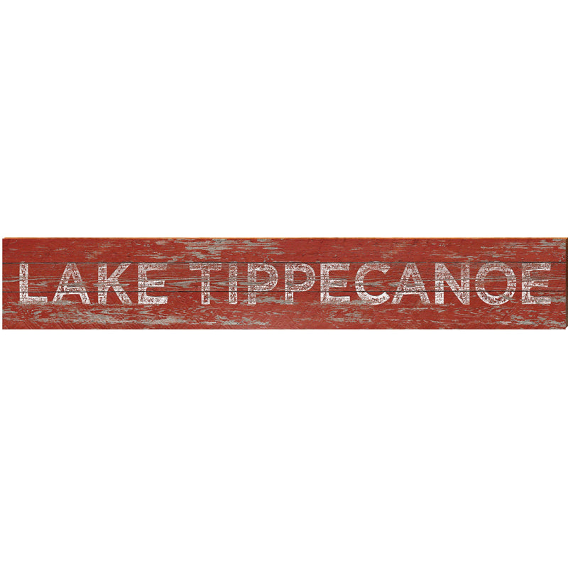 Lake Tippecanoe Red Rustic | Wall Art Print on Real Wood