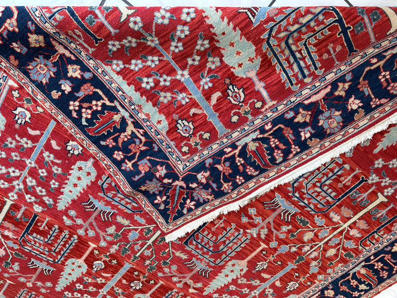 Handwoven Soumak Multicolor Wool Area Rug – 8’ x 10’