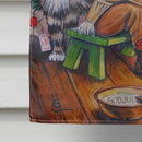 Christmas Gnome by the Tree House Flag 28x40 Porch Sleeve Pole Decorative Outside Yard Banner Artwork Wall Hanging, Polyester