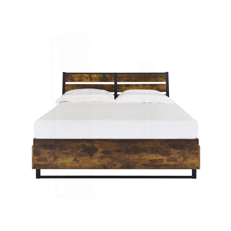 King Size Industrial Slatted Headboard Platform Bed Frame with 6 Storage Drawers, photo 3 of 5