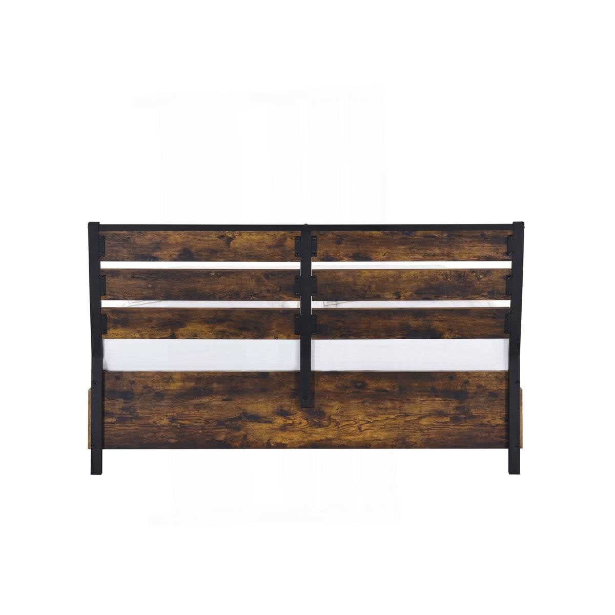 King Size Industrial Slatted Headboard Platform Bed Frame with 6 Storage Drawers, photo 5 of 5