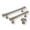 Brushed Nickel Cabinet Hardware "Collin" Drawer Pulls and Cabinet Knobs by Forge Hardware Studio