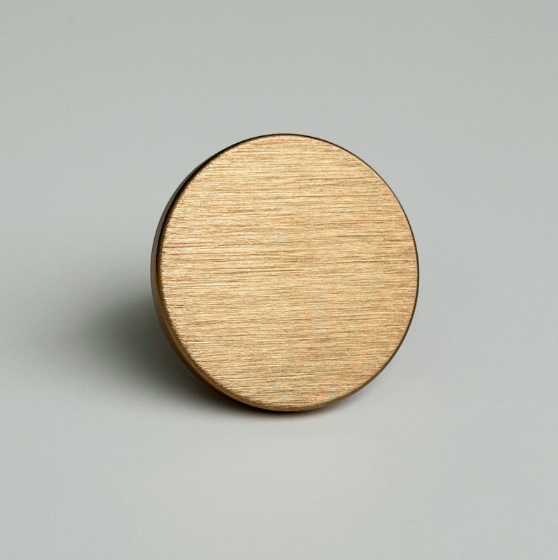 Brushed Bronze "Plato" Round Flat Cabinet Knob, photo 4 of 5