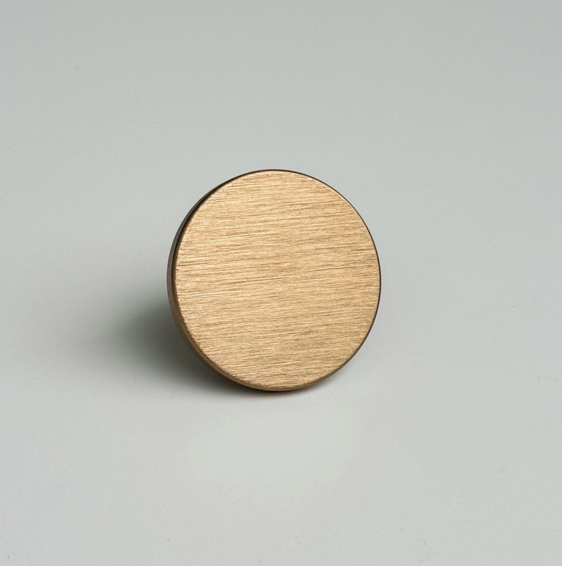 Brushed Bronze "Plato" Round Flat Cabinet Knob, photo 5 of 5