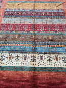 Afghani Khorjin Wool Rug – 7' x 9'10" – Vibrant Geometric & Tribal Patterns