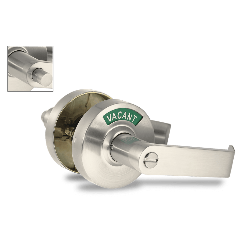 ADA Door Lock with Indicator in Satin Nickel Right-Handed