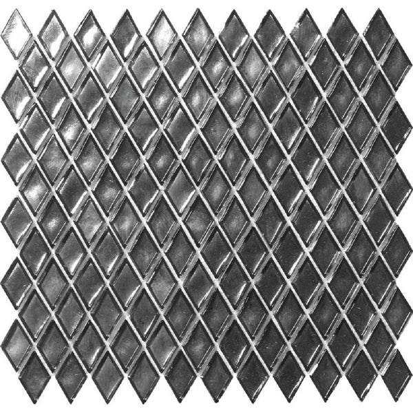 Gray 11x11 Glossy Diamond Glass Mosaic Tile (10 pack, 8.55 sq ft/case), photo 2 of 6