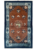 Hand-Knotted Chinese Silk Peking Rug – 3’ x 5’ – Luxurious Floral Design