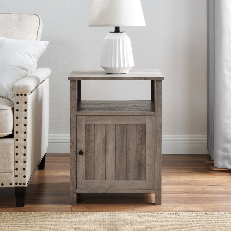 Craig Grooved Door Nightstand / Side Table