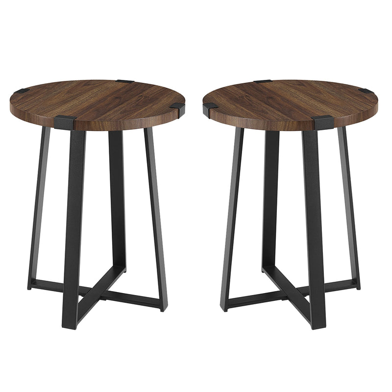 Metal Wrap 18 inch Side Table, Set of 2