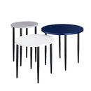 Modern Round Nesting Coffee Tables with Tapered Legs, Set of 3