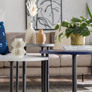 Modern Round Nesting Coffee Tables with Tapered Legs, Set of 3