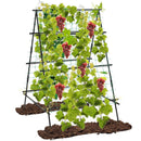A-Frame Garden Cucumber Trellis with Netting for Climbing Plants Outdoor-Black by LJGDeals