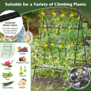 A-Frame Garden Cucumber Trellis with Netting for Climbing Plants Outdoor-Black by LJGDeals
