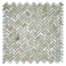 Beige 12x12 Glossy Herringbone Glass Mosaic Tile (10 pack, 9.75 sq ft/case) - Sample