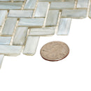 Beige 12x12 Glossy Herringbone Glass Mosaic Tile (10 pack, 9.75 sq ft/case)