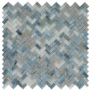 Blue Gray 12x12 Glossy Herringbone Glass Mosaic Tile (10 pack, 9.75 sq ft/case) - Sample