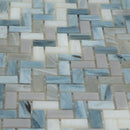 Blue Gray 12x12 Glossy Herringbone Glass Mosaic Tile (10 pack, 9.75 sq ft/case)