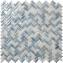 Blue 12x12 Glossy Herringbone Glass Mosaic Tile (10 pack, 9.75 sq ft/case) - Sample
