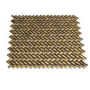 Gold 12x12 Glossy Herringbone Glass Mosaic Tile (10 pack, 9.75 sq ft/case)