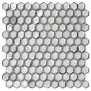 Silver 11x11 Glossy Matte Hexagon Glass Mosaic Tile (10 pack, 8.63 sq ft/case)