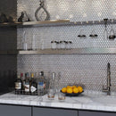 Silver 11x11 Glossy Matte Hexagon Glass Mosaic Tile (10 pack, 8.63 sq ft/case)