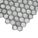 Silver 11x11 Glossy Matte Hexagon Glass Mosaic Tile (10 pack, 8.63 sq ft/case)
