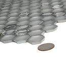 Silver 11x11 Glossy Matte Hexagon Glass Mosaic Tile (10 pack, 8.63 sq ft/case)