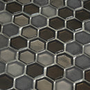 Gray 11x11 Glossy Matte Hexagon Glass Mosaic Tile (10 pack, 8.63 sq ft/case)