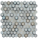 Gray White 11x11 Glossy Matte Hexagon Glass Ceramic Mosaic Tile (10 pack, 8.63 sq ft/case)