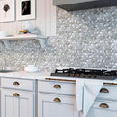 Gray White 11x11 Glossy Matte Hexagon Glass Ceramic Mosaic Tile (10 pack, 8.63 sq ft/case) - Sample