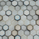 Gray White 11x11 Glossy Matte Hexagon Glass Ceramic Mosaic Tile (10 pack, 8.63 sq ft/case) - Sample
