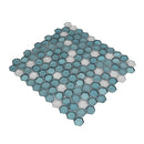 Blue 11x11 Glossy Matte Hexagon Glass Mosaic Tile (10 pack, 8.63 sq ft/case)