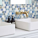 Light Blue 11x11 Glossy Hexagon Glass Mosaic Tile (10 pack, 8.63 sq ft/case)