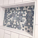 Light Blue 11x11 Glossy Hexagon Glass Mosaic Tile (10 pack, 8.63 sq ft/case) - Sample