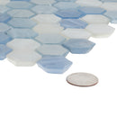 Light Blue 11x11 Glossy Hexagon Glass Mosaic Tile (10 pack, 8.63 sq ft/case)