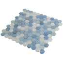 Light Blue 11x11 Glossy Hexagon Glass Mosaic Tile (10 pack, 8.63 sq ft/case) - Sample