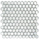 Silver 11x11 Glossy Hexagon Glass Mosaic Tile (10 pack, 8.63 sq ft/case)