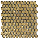 Gold 11x11 Glossy Hexagon Glass Mosaic Tile (10 pack, 8.63 sq ft/case)