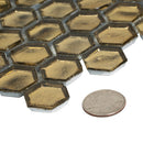Gold 11x11 Glossy Hexagon Glass Mosaic Tile (10 pack, 8.63 sq ft/case)
