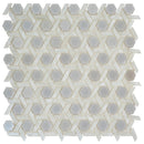 Cotton White 12x12 Glossy Hexagon Glass Mosaic Tile (10 pack, 9.67 sq ft/case)