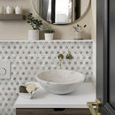Cotton White 12x12 Glossy Hexagon Glass Mosaic Tile (10 pack, 9.67 sq ft/case)