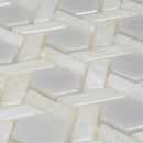Cotton White 12x12 Glossy Hexagon Glass Mosaic Tile (10 pack, 9.67 sq ft/case) - Sample