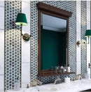 Teal Green 12x12 Glossy Hexagon Glass Mosaic Tile (10 pack, 9.67 sq ft/case) - Sample