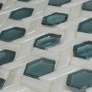 Teal Green 12x12 Glossy Hexagon Glass Mosaic Tile (10 pack, 9.67 sq ft/case) - Sample