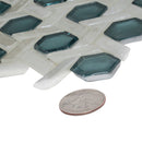 Teal Green 12x12 Glossy Hexagon Glass Mosaic Tile (10 pack, 9.67 sq ft/case) - Sample