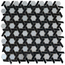 Black 12x12 Glossy Hexagon Glass Mosaic Tile (10 pack, 9.67 sq ft/case) - Sample