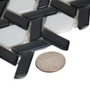 Black 12x12 Glossy Hexagon Glass Mosaic Tile (10 pack, 9.67 sq ft/case)